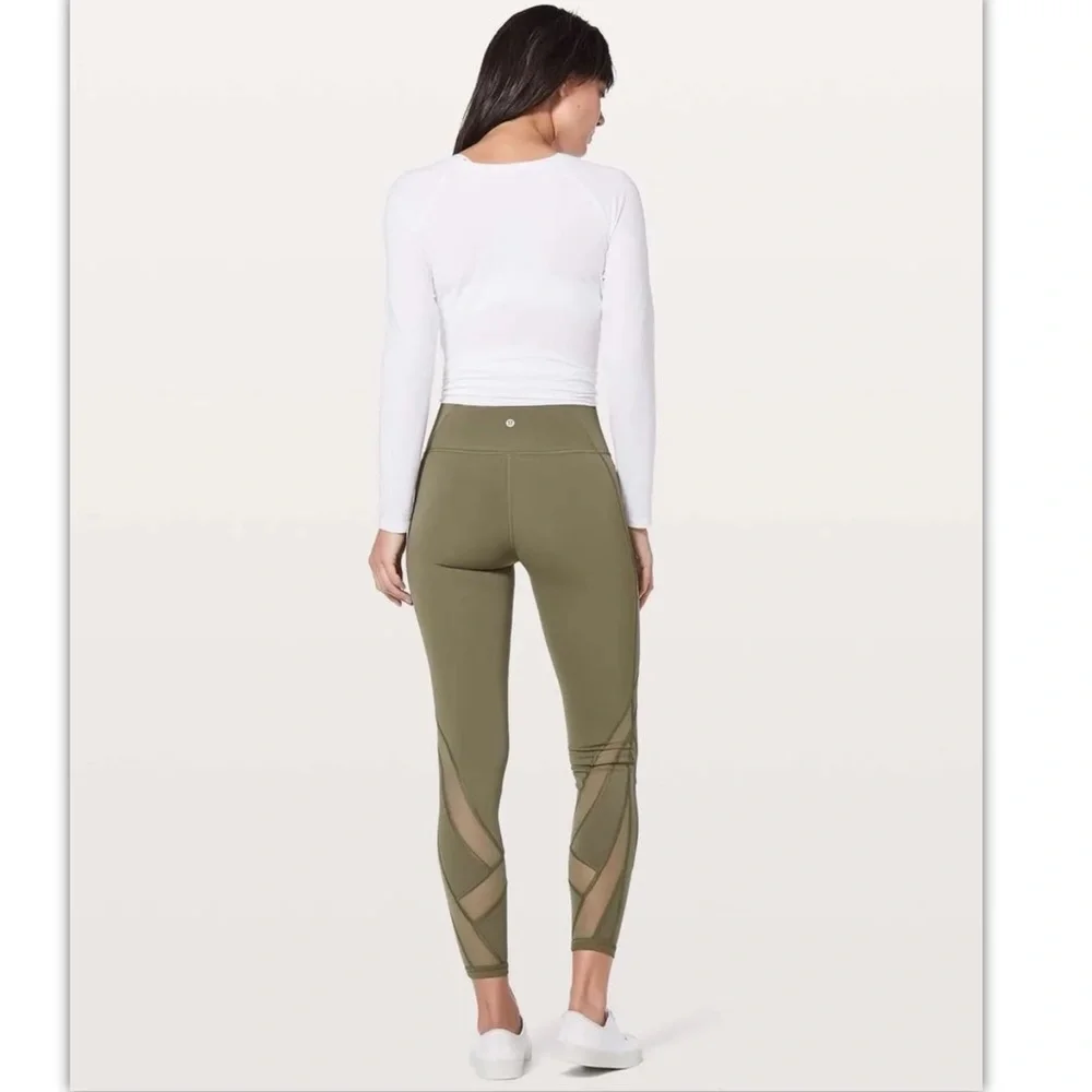 LULULEMON Sage Wunder Under Hi-Rise Tight Mesh Activewear Tights Size US 6 AU 10 - Picture 2 of 13